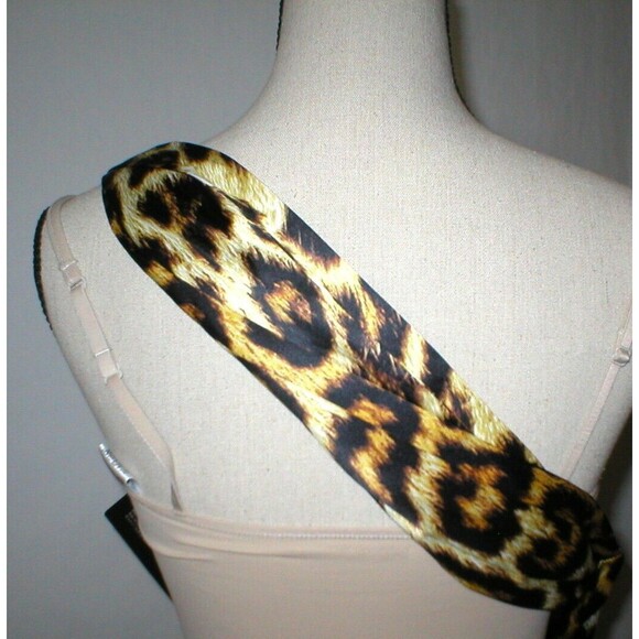 New Womens 2 NWT Italy Just Cavalli Leopard Print Dress 38 One Shoulder Sexy - Picture 3 of 12